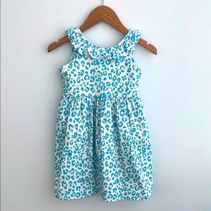 Classic prep teal leopard print dress